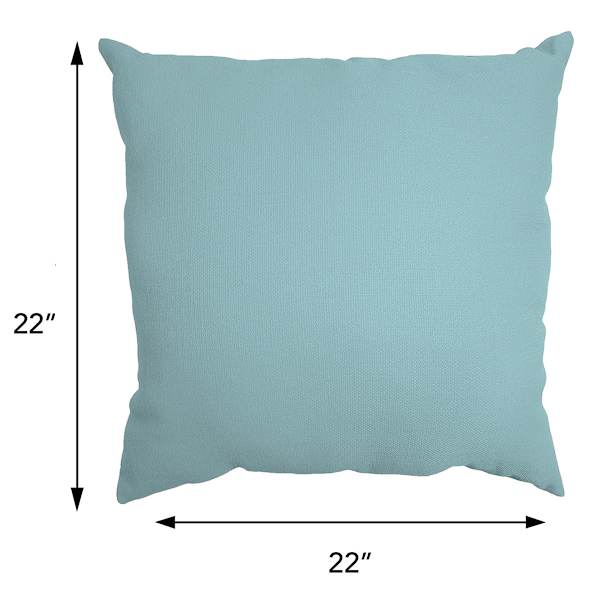Canal Blue Canvas Oversized Square Outdoor Throw Pillow, 20"