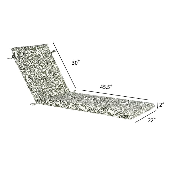 Honeybloom Endive Floral Outdoor Chaise Lounge Cushion