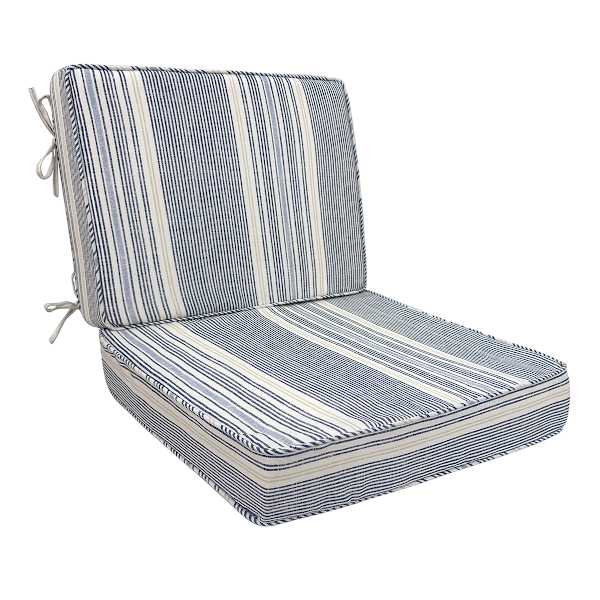 2-Piece Calisto Pinstripe Outdoor Deep Seat Cushion