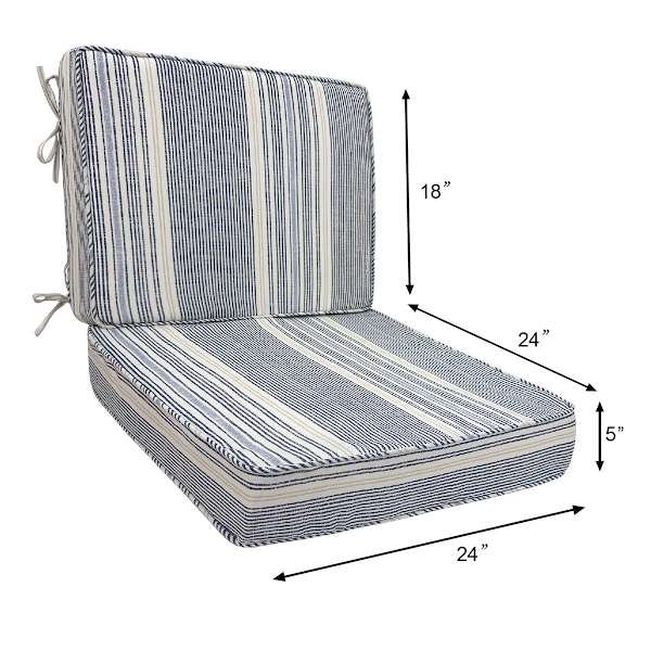 2-Piece Calisto Pinstripe Outdoor Deep Seat Cushion