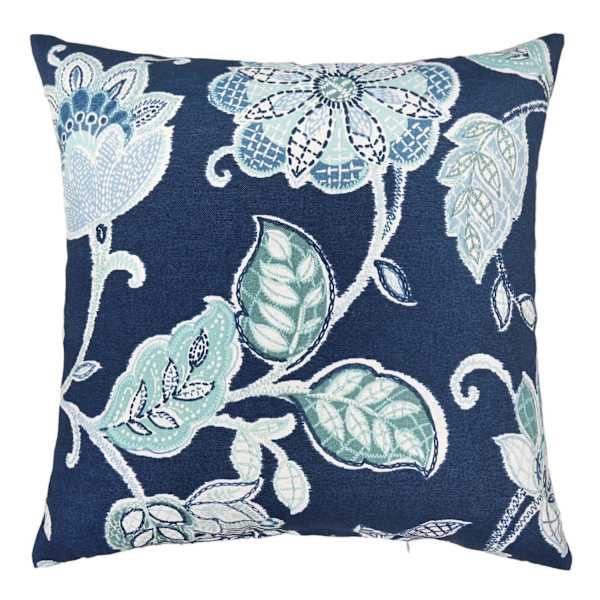 Positano Navy Square Outdoor Throw Pillow, 16"