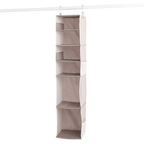 REAL SIMPLE 6-Shelf Fabric Hanging Closet Organizer