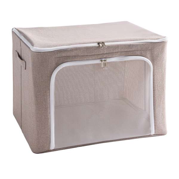 REAL SIMPLE Double Zip Collapsible Fabric Closet Storage Bin, Large