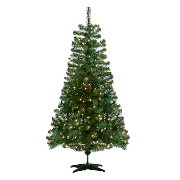 (A37) Pre-Lit Aurora Fir Color Changing Christmas Tree, 6.5'