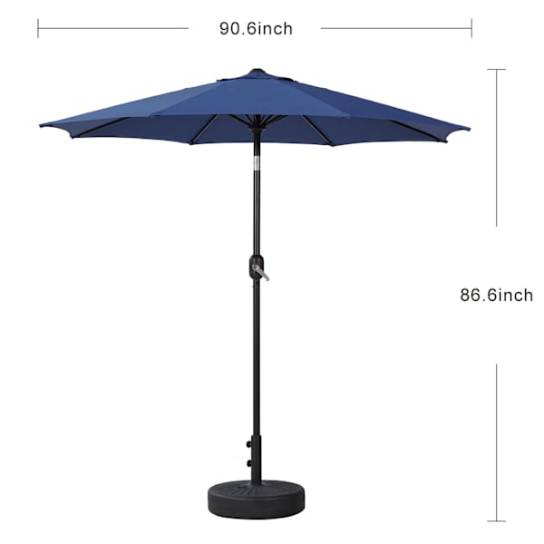 Navy Blue Crank & Tilt Round Patio Umbrella, 7.5'