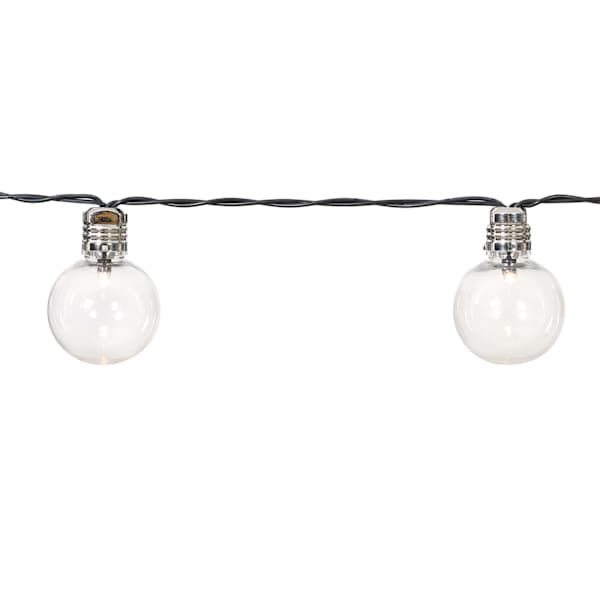 15-Count Solar LED G40 Globe String Lights with Black Wire