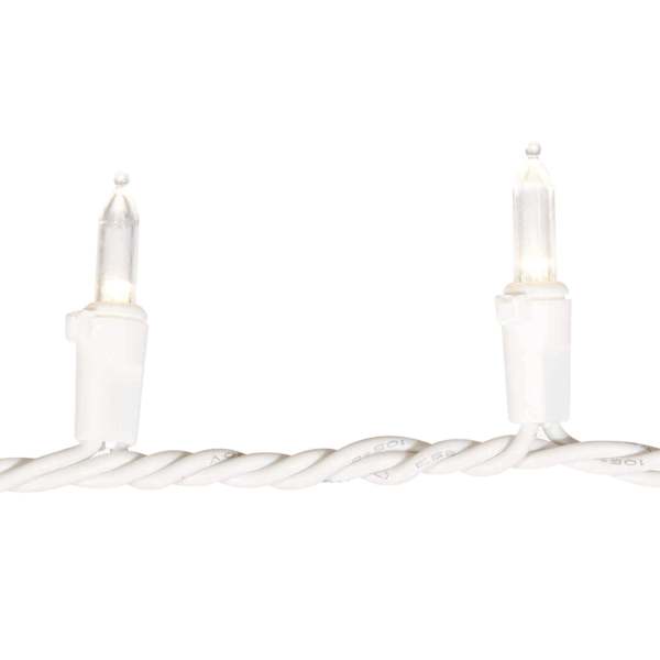 100-Count Warm White LED Mini Lights with White Wire