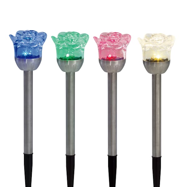 Solar Color Changing Rose Pathway Light