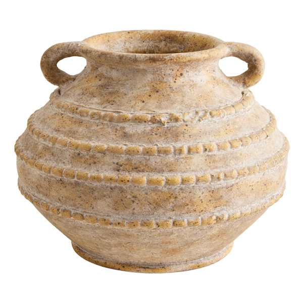 9in Textured Terracotta Clay Vase