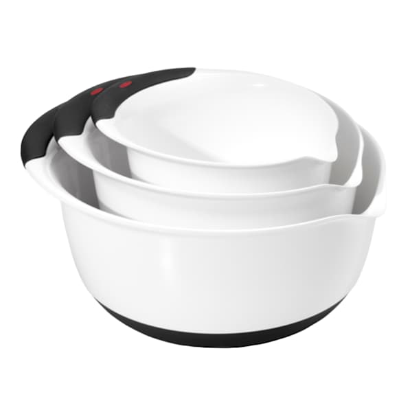 OXO Softworks 3-Piece Black & White Plastic Mixing Bowl Set
