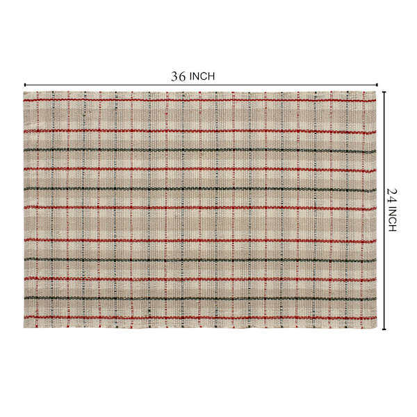 Red & Green Windowpane Indoor/Outdoor Layering Mat, 24x36