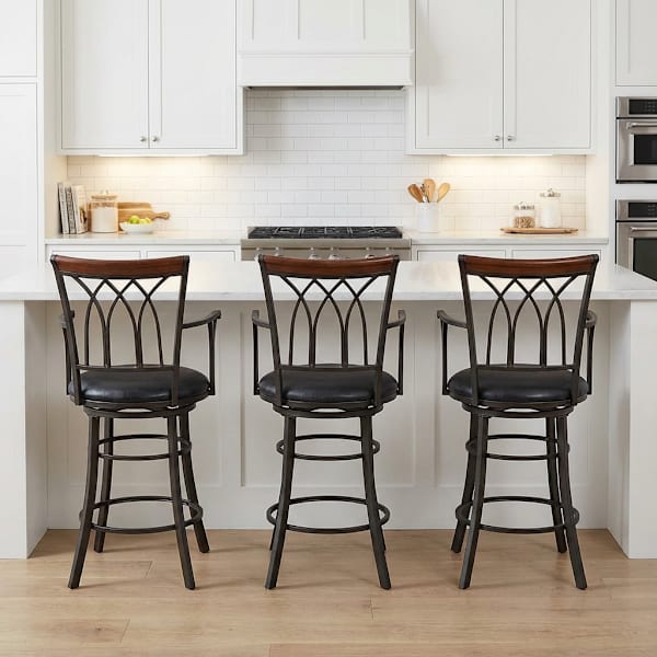 Set of 3 Stephanie Black Counter Stool