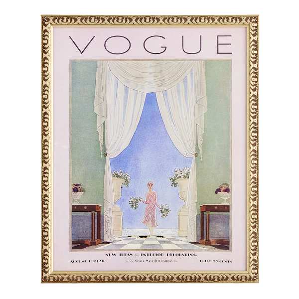 Glass Framed Vogue Interior Print Wall Art, 17x21