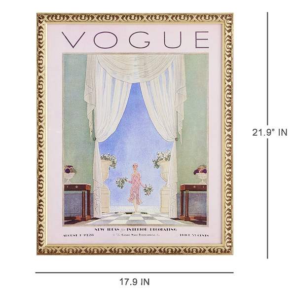 Glass Framed Vogue Interior Print Wall Art, 17x21