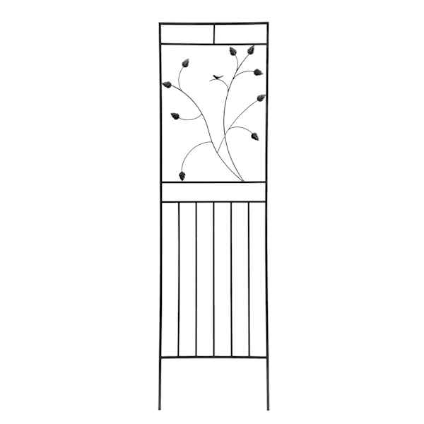 Black Metal Leaf Garden Trellis, 84"