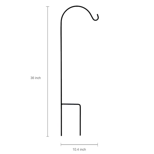 Black Metal Shepherd's Hook, 36"