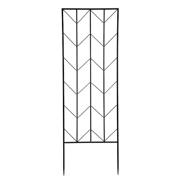 Black Metal Chevron Garden Trellis, 62"