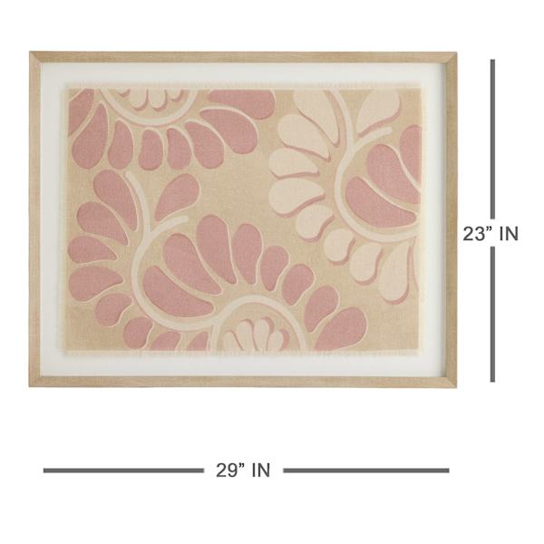 Glass Framed Linen Swirls Wall Art, 29x23
