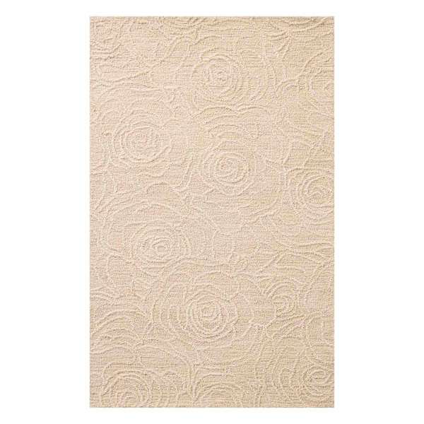 (A531) Rosey Neutral Tufted Accent Rug, 3x5
