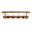 Wooden Wall Shelf with Hooks, 24"