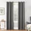 Dark Grey Thermal Room Darkening Grommet Curtain Panel, 63"