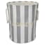 Striped Laundry Hamper with Handles, White & Grey