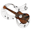 Metal Copper Music Guitar Wall Art, 20"