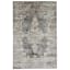 (D393) Grey & White Antique Medallion Runner, 2x7