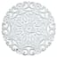Hand Carved White Wooden Ornate Panel Wall Decor, 16"
