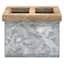 Light Grey Galvanized Metal Toothbrush Holder, 4"