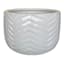 Herringbone White Ceramic Outdoor Planter, Large