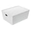 White Modular Storage Bin with Lid, 11l