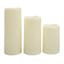 Set Of 3 4X6 4X8 4X10 Led Plastic Candles Ivory