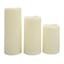 Set of 3 Ivory LED Pillar Candles, 6"/8"/10"