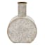 Ivory Floral Metal Vase, 14.5"
