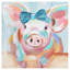 Pig with Bow Canvas Wall Art, 18"