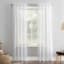 Erica White Crushed Rod Pocket Sheer Voile Curtain Panel, 63"