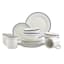 16-Piece Blue Rim Ceramic Dinnerware Set