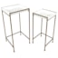 White Outdoor Plant Stand with Gold Metal Base, Large