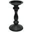 Black Metal Pillar Candle Holder, 9"