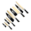 10-Piece Black Handle Knife & Sheath Set