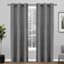 Found & Fable Rita Black Pearl Light Filtering Grommet Curtain Panel, 96"