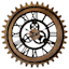 Brown Metal & Wood Round Wall Clock, 24"