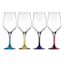 Set of 4 Tri-Color Stemmed Wine Glasses, 15.5oz