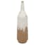 White & Tan Ribbed Metal Vase, 16"