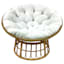 Papasan Outdoor Wicker Chair with Tufted Cushion