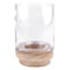 Honeybloom Clear Glass Hurricane with Wood Base, 5"