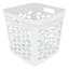 Fleur Cutout White Cube Laundry Basket, 28l