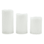 Set of 3 White LED Pillar Candles with 6 Hour Timer