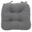 2-Pack Dark Grey Microsuede Dining Chair Pads
